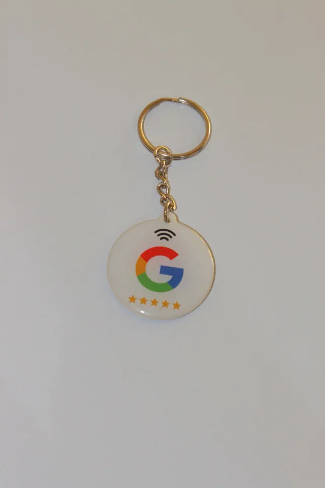 Llavero Google blanco NFC